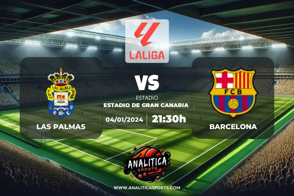 Pronóstico Las Palmas – Barcelona | LaLiga EA Sports (04/01/2024)