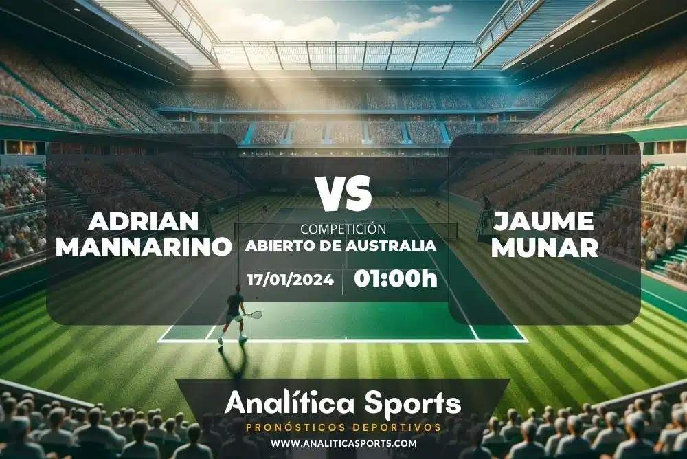 Pronóstico Adrian Mannarino – Jaume Munar | Abierto de Australia (17/01/2024)