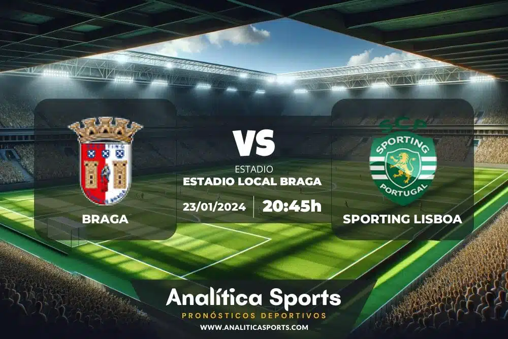Pronóstico Braga – Sporting Lisboa | Copa Liga Portugal (23/01/2024)