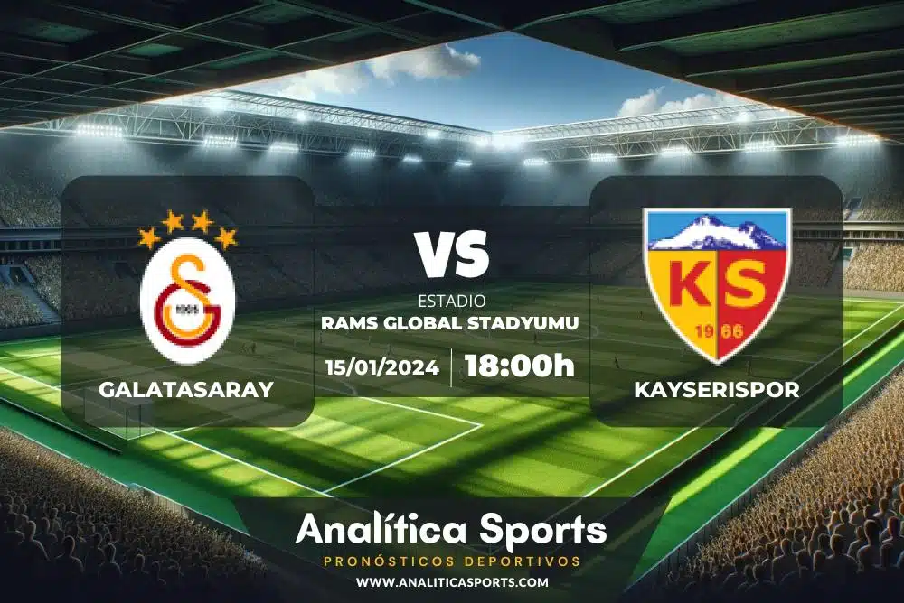 Pronóstico Galatasaray – Kayserispor | Superliga Turquía (15/01/2024)