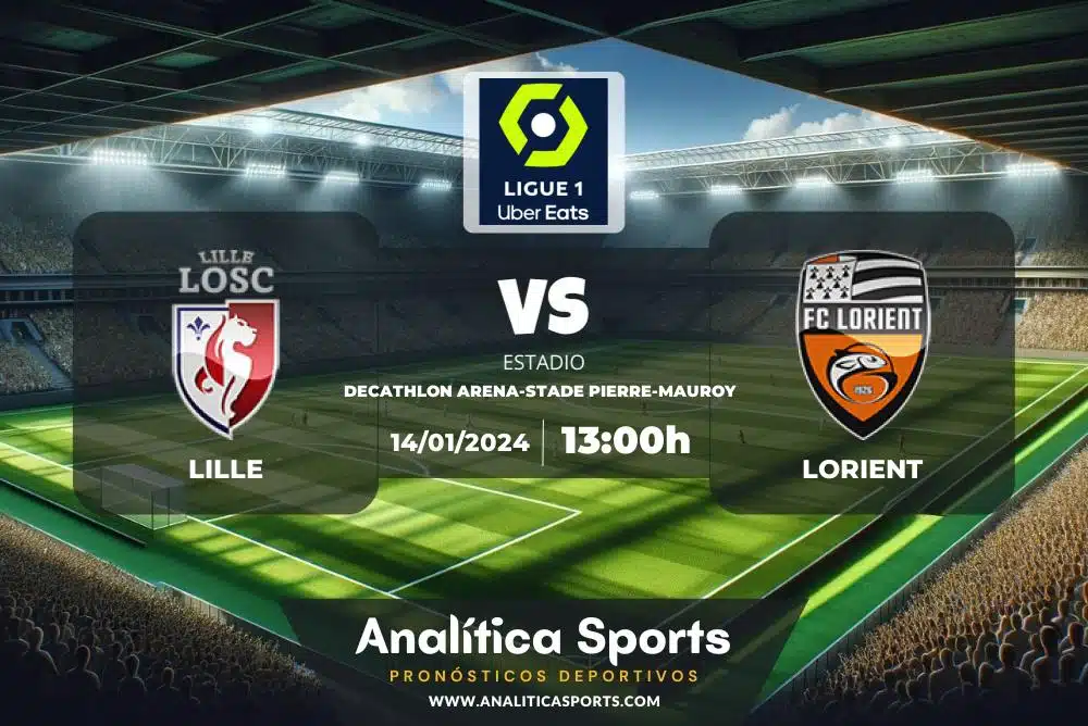 Pronóstico Lille – Lorient | Ligue 1 (14/01/2024)
