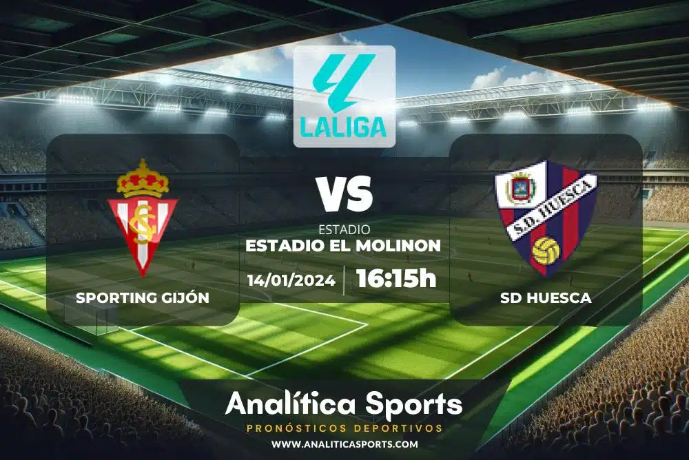 Pronóstico Sporting Gijón – SD Huesca | LaLiga 2 Hypermotion (14/01/2024)