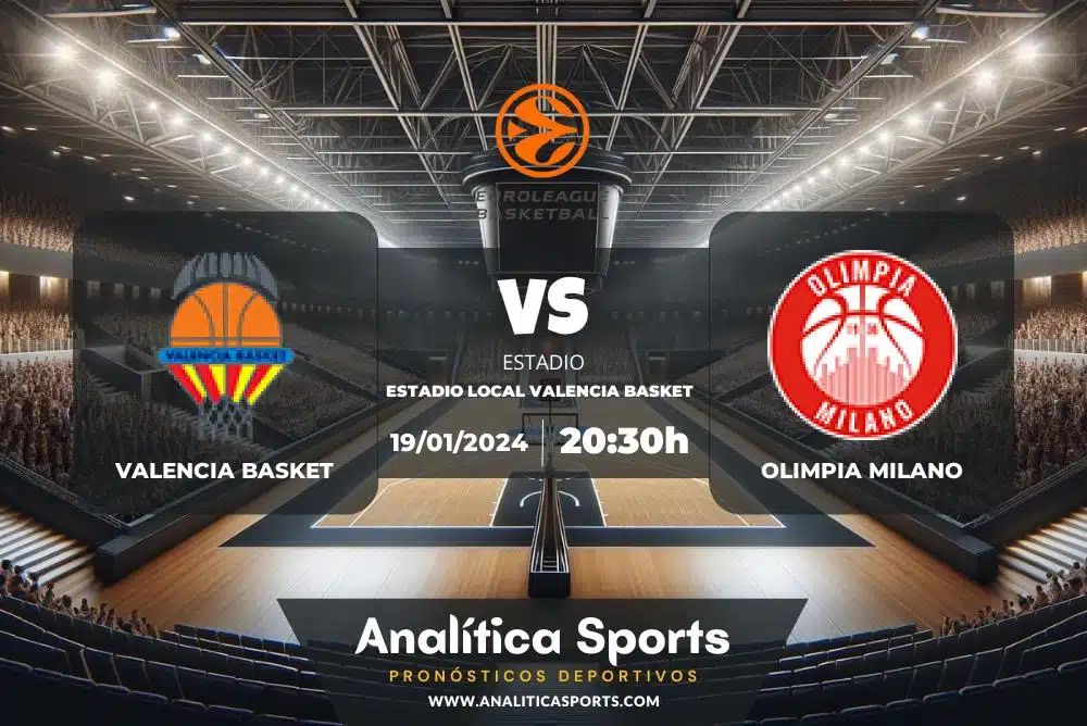 Pronóstico Valencia Basket – Olimpia Milano | Euroliga (19/01/2024)