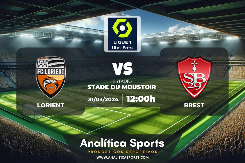 Pronóstico Lorient – Brest | Ligue 1 (31/03/2024)
