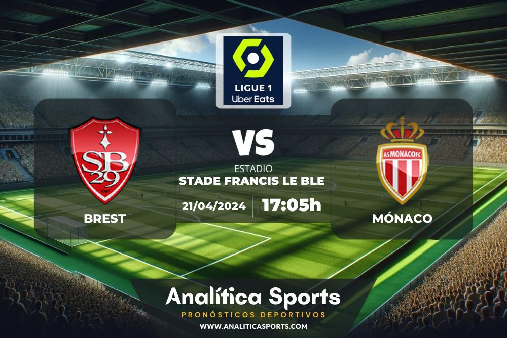 Pronóstico Brest – Mónaco | Ligue 1 (21/04/2024)